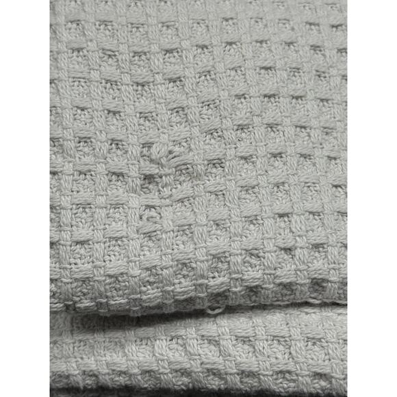 VERA WANG Waffle weave Cotton Yarn Dyed 50X60” Blanket Gray See Description - Picture 7 of 7